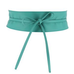 - Woman Italian Leather Obi Belt, Cassiane - Water Blue, 3xl❤️